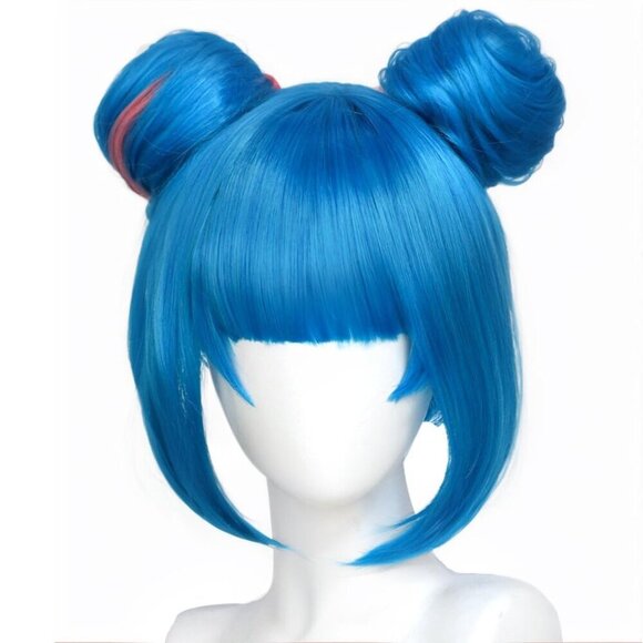 Blue Anime Wig Women\'s Cosplay Short Straight Lightweighy Costume Accessory main image 6